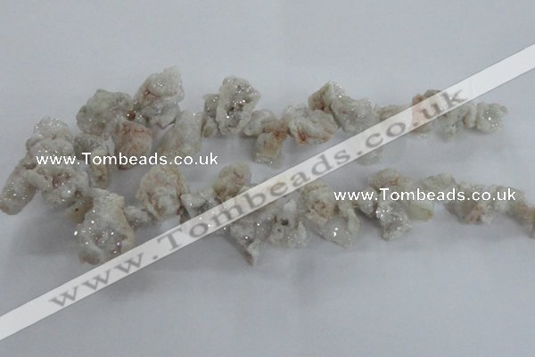 CTD975 Top drilled 10*15mm - 15*25mm nuggets plated druzy agate beads