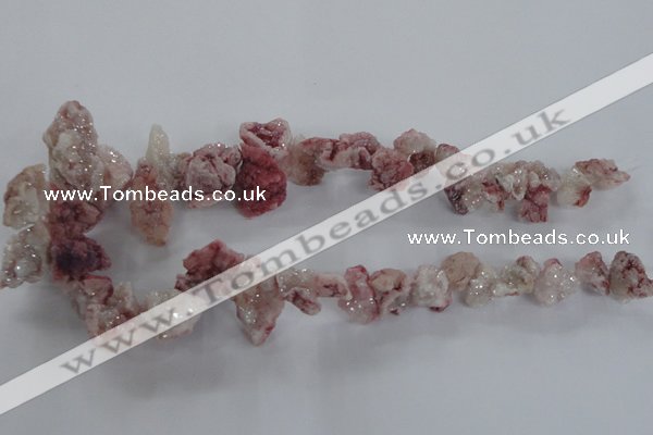 CTD976 Top drilled 10*15mm - 15*25mm nuggets plated druzy agate beads