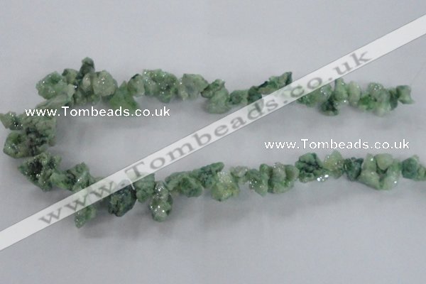 CTD979 Top drilled 10*15mm - 15*25mm nuggets plated druzy agate beads