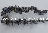 CTD980 Top drilled 10*15mm - 15*25mm nuggets plated druzy agate beads