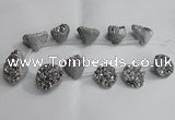 CTD991 Top drilled 12*15mm - 18*25mm nuggets plated druzy agate beads