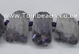 CTD998 Top drilled 15*20mm - 20*25mm nuggets plated druzy amethyst beads