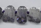 CTD998 Top drilled 15*20mm - 20*25mm nuggets plated druzy amethyst beads