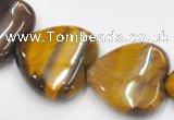 CTE06 15.5 inches 14mm heart yellow tiger eye beads wholesale