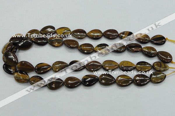 CTE100 15.5 inches 13*18mm flat teardrop yellow tiger eye beads