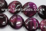 CTE1005 15.5 inches 18mm flat round dyed red tiger eye beads