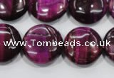 CTE1006 15.5 inches 20mm flat round dyed red tiger eye beads