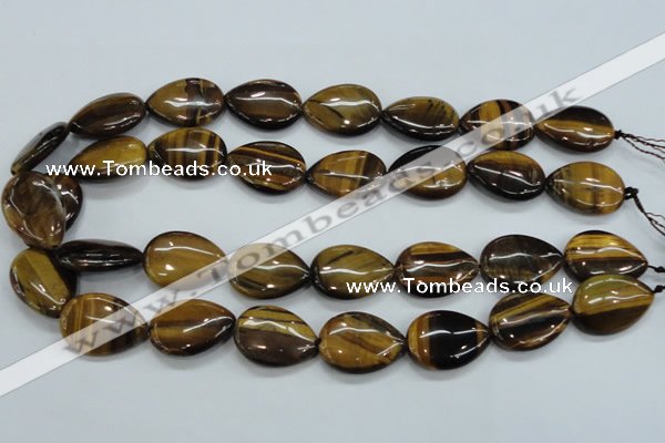 CTE101 15.5 inches 18*25mm flat teardrop yellow tiger eye beads