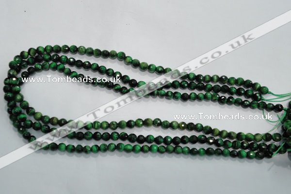 CTE1011 15.5 inches 6mm faceted round dyed green tiger eye beads