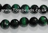 CTE1012 15.5 inches 8mm faceted round dyed green tiger eye beads