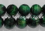 CTE1016 15.5 inches 14mm faceted round dyed green tiger eye beads