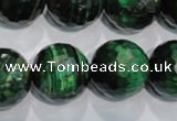 CTE1019 15.5 inches 20mm faceted round dyed green tiger eye beads