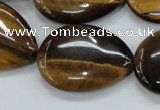 CTE102 15.5 inches 22*30mm flat teardrop yellow tiger eye beads