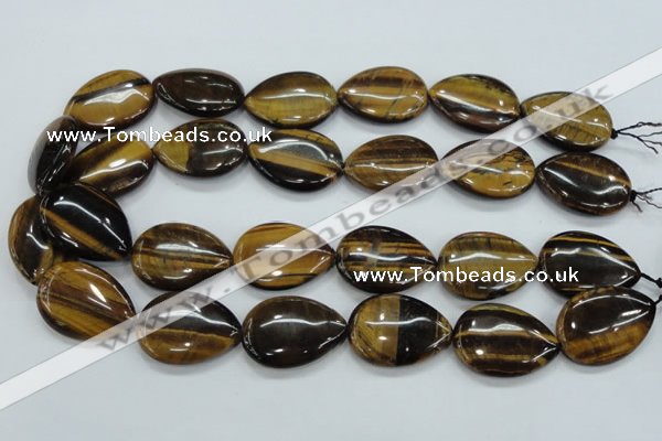 CTE102 15.5 inches 22*30mm flat teardrop yellow tiger eye beads