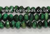 CTE1021 15.5 inches 5*8mm faceted rondelle dyed green tiger eye beads