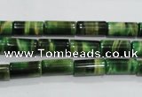 CTE1029 15.5 inches 6*12mm tube dyed green tiger eye beads wholesale