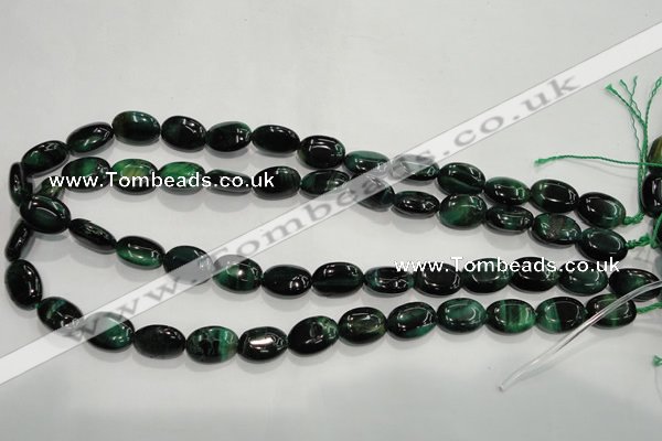 CTE1041 15.5 inches 10*14mm oval dyed green tiger eye beads