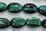 CTE1043 15.5 inches 13*18mm oval dyed green tiger eye beads