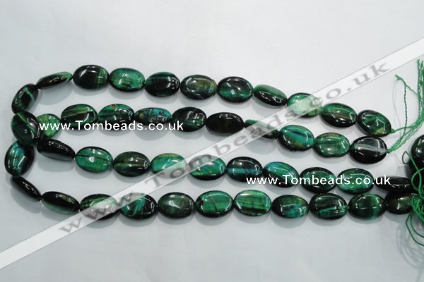 CTE1043 15.5 inches 13*18mm oval dyed green tiger eye beads