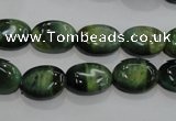 CTE1048 15.5 inches 10*14mm oval dyed green tiger eye beads