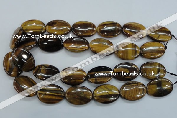 CTE105 15.5 inches 22*30mm oval yellow tiger eye beads wholesale