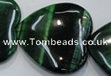 CTE1086 15.5 inches 40*40mm heart dyed green tiger eye beads