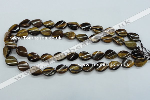 CTE109 15.5 inches 12*18mm twisted teardrop yellow tiger eye beads
