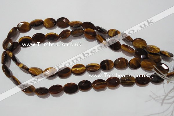 CTE1094 15.5 inches 12*16mm faceted oval yellow tiger eye beads