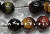 CTE1128 15 inches 12mm round mixed tiger eye & white crystal beads