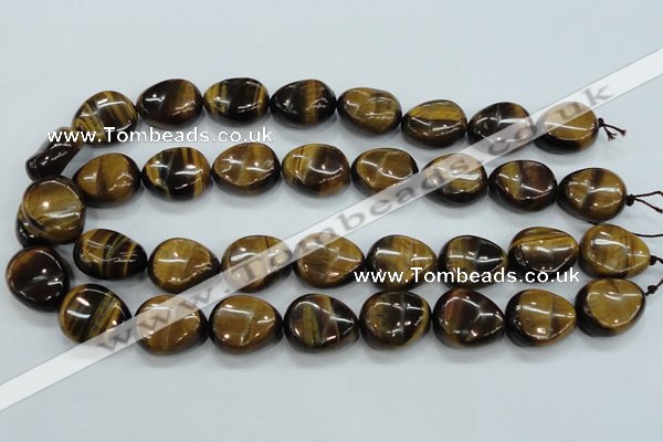 CTE114 15.5 inches 18*22mm nugget yellow tiger eye beads wholesale