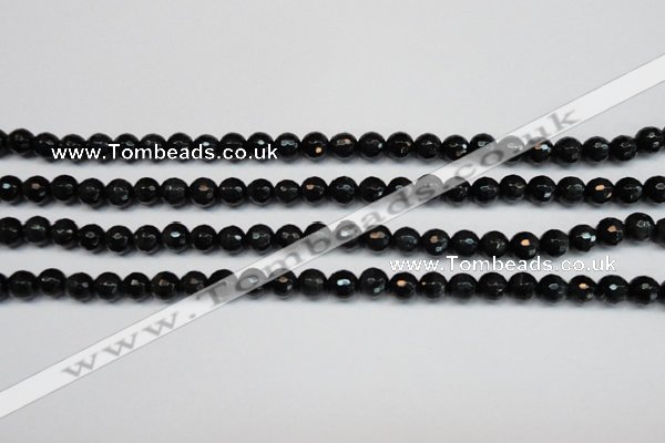 CTE1185 15.5 inches 6mm faceted round blue tiger eye beads