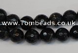 CTE1186 15.5 inches 8mm faceted round blue tiger eye beads