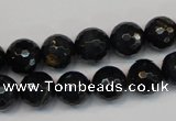 CTE1188 15.5 inches 10mm faceted round blue tiger eye beads