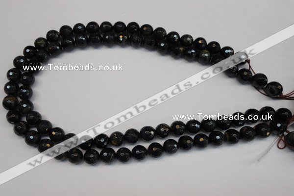 CTE1188 15.5 inches 10mm faceted round blue tiger eye beads