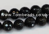 CTE1189 15.5 inches 12mm faceted round blue tiger eye beads