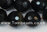 CTE1192 15.5 inches 18mm faceted round blue tiger eye beads