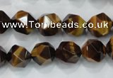 CTE1203 15 inches 12mm faceted nuggets yellow tiger eye beads