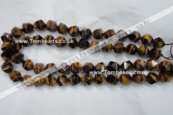 CTE1205 15 inches 16mm faceted nuggets yellow tiger eye beads