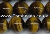 CTE1222 15.5 inches 14mm round AB+ grade yellow tiger eye beads