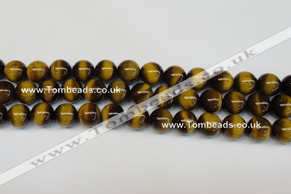 CTE1237 15.5 inches 12mm round A+ grade yellow tiger eye beads