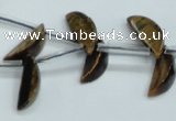 CTE124 6*17mm top-drilled moon yellow tiger eye beads wholesale