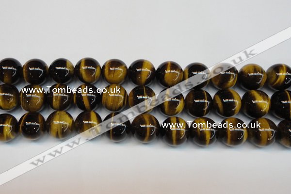 CTE1246 15.5 inches 14mm round AA grade yellow tiger eye beads