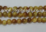 CTE127 15.5 inches 6mm round yellow tiger eye gemstone beads