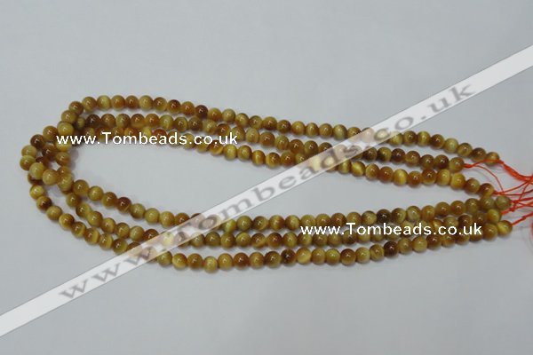 CTE127 15.5 inches 6mm round yellow tiger eye gemstone beads