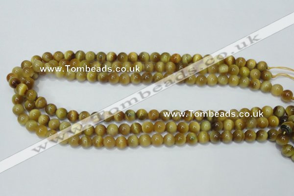 CTE128 15.5 inches 8mm round yellow tiger eye gemstone beads