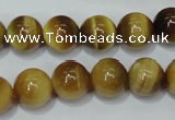 CTE130 15.5 inches 12mm round yellow tiger eye gemstone beads