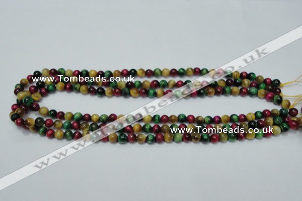 CTE132 15.5 inches 6mm round dyed tiger eye gemstone beads