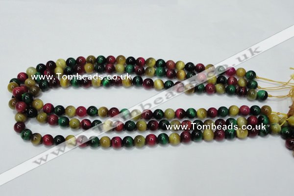 CTE133 15.5 inches 8mm round dyed tiger eye gemstone beads