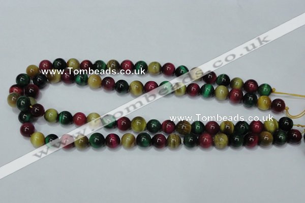 CTE134 15.5 inches 10mm round dyed tiger eye gemstone beads