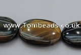 CTE1364 15.5 inches 15*20mm oval yellow & blue tiger eye beads